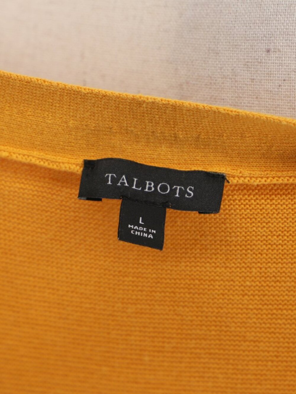 TALBOTS Girlfriend Cardigan Sweater in Gold Yellow Size L - Picture 6 of 7